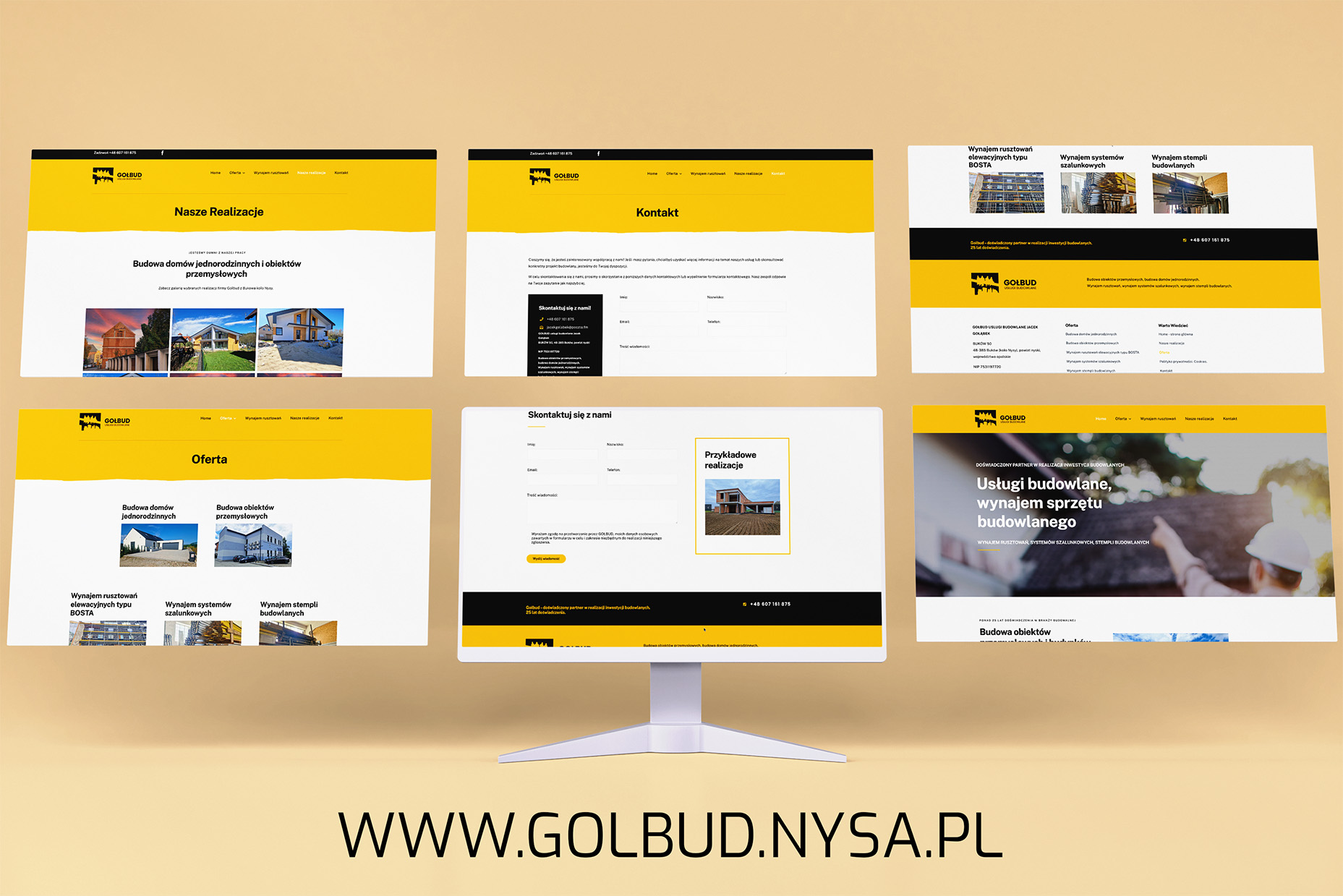 strona www firmy budowlanej - GLŁBUD NYSA - realizacja www.1vision.pl 